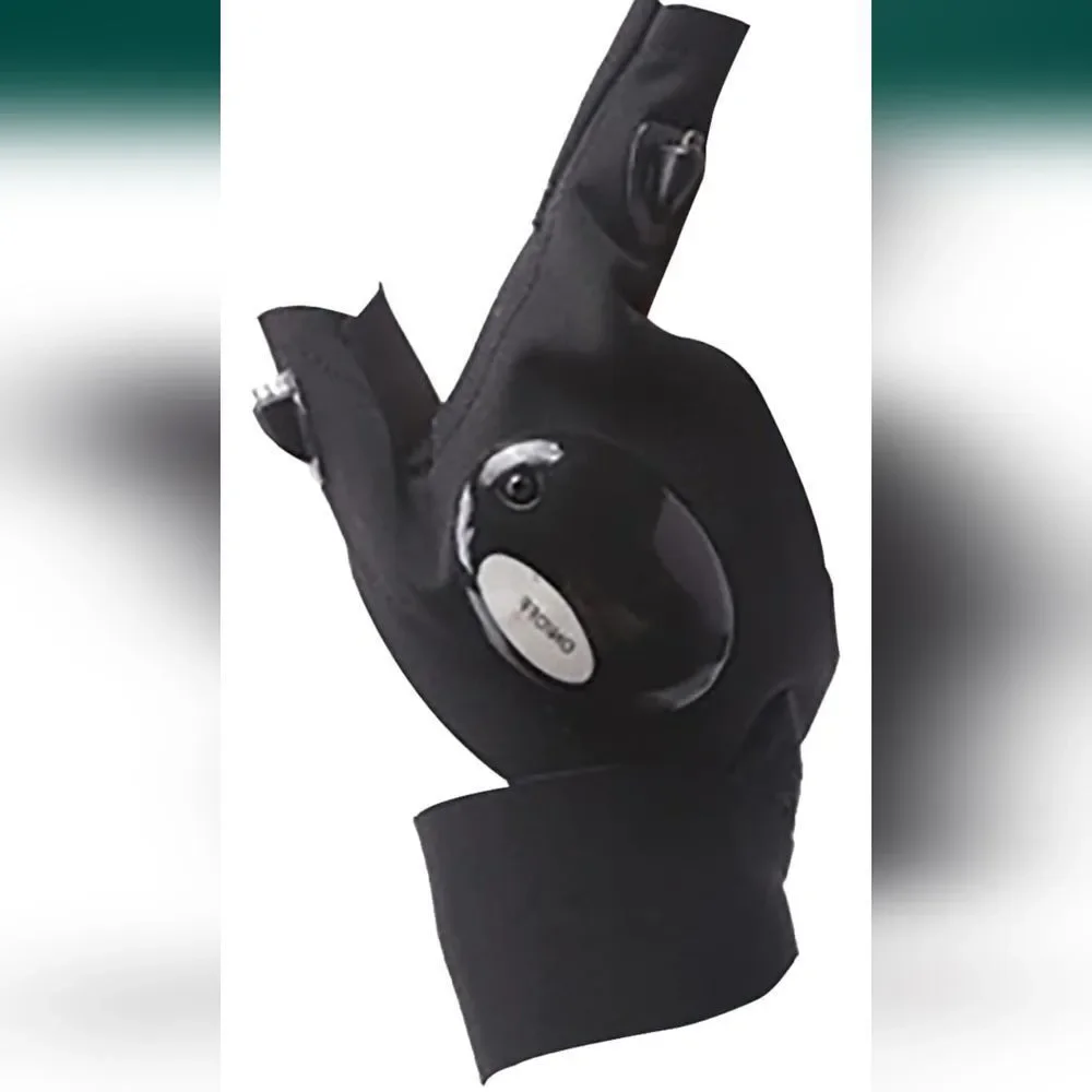 LED Flashlight Gloves, Hand Free Finger Lights Gloves Runner Light